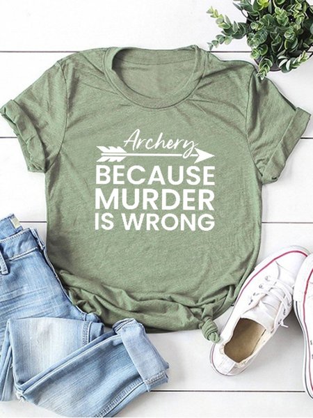 

Archery Because Murder Is Wrong Tee, Army green, T-shirts