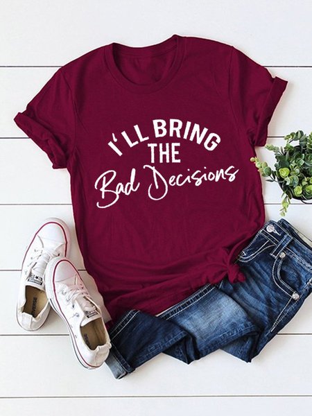 

I'll Bring The Alcohol Bad Decisions Shots Crew Neck Couple T-Shirts, Red wine, Sister T-shirts