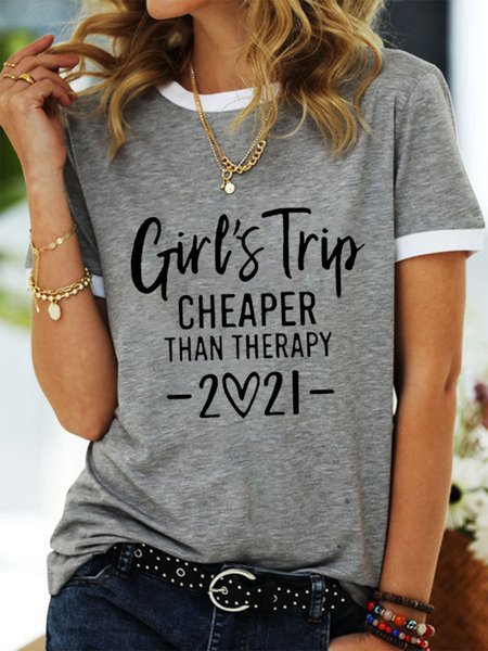 

Girl's Trip Cheaper Than Therapy Women's T-Shirt, Grey, T-shirts