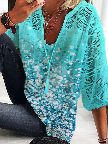 

Plus size Polka Dots Printed Shirts & Tops, Blue, Tops
