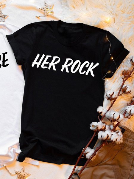 

His Peace Her Rock Couple Tee, Black, Couple T-shirts