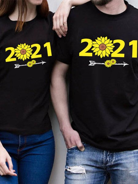 

2021Couple T-shirt, Black, Couple T-shirts