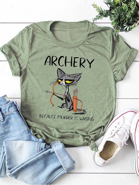 

Archery Because Murder Is Wrong Tee, Army green, T-shirts