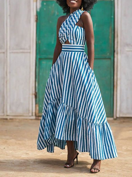 

A-Line Formal Midi Dress, Blue, Maxi Dresses