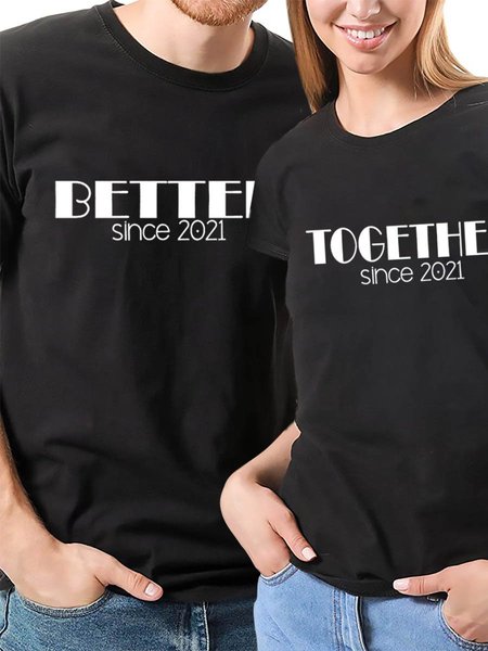 

Better Together Custom Couple T-shirt, Black, Couple T-shirts