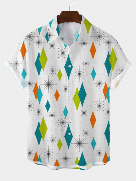 

Casual Starry Sky Shirts & Tops, White, Shirts