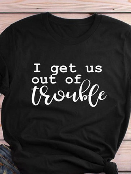 

I Get Us Into Trouble Couple T-Shirts, Black, Sister T-shirts