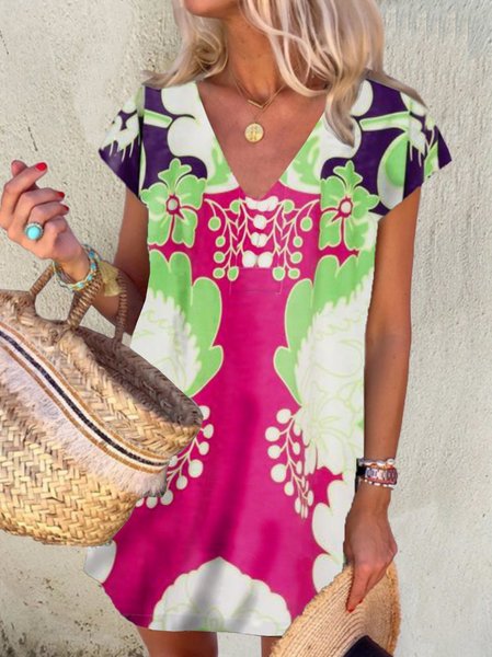 

Abito Vintage Maniche Corte, Rosa, Dresses