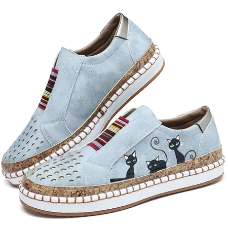 

All Season Hollow-Out Flats, Gray blue, Athletic & Casual Shoes