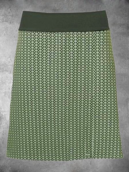 

Casual Plus Size Printed Skirt, Green, Skirts
