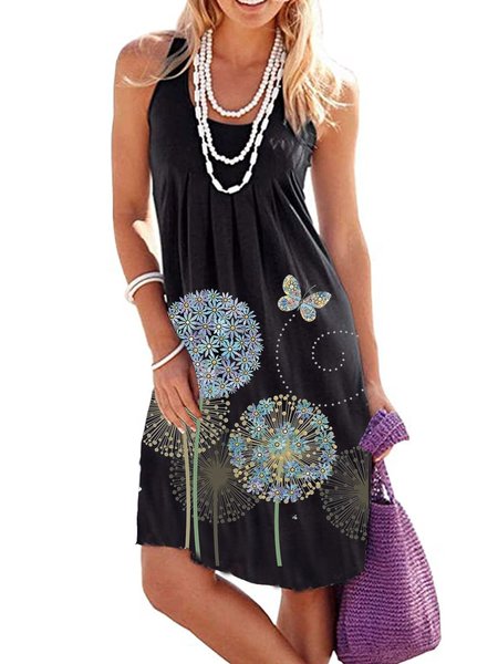 Sleeveless Vintage Dresses, Black, Dresses