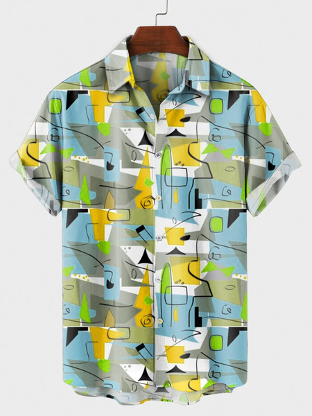 

Casual Shirt Collar Shirts, Blue, Men's Floral shirt