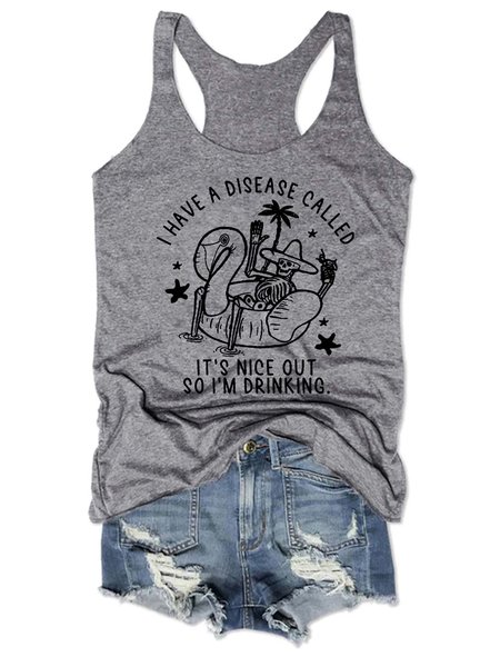 

It's Nice Out So I'm Drinking Tank Top, Gray, Tank Tops