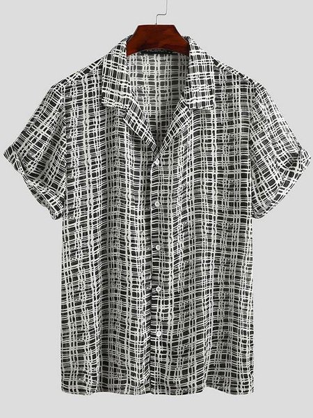 

Vintage Shirt Collar Shirts, As picture, Men's Floral shirt