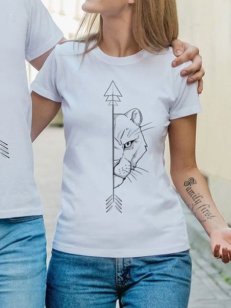 

Cotton Couple T-Shirts, White, Couple T-shirts