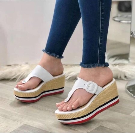 

Summer Holiday Slippers, White, Sandals