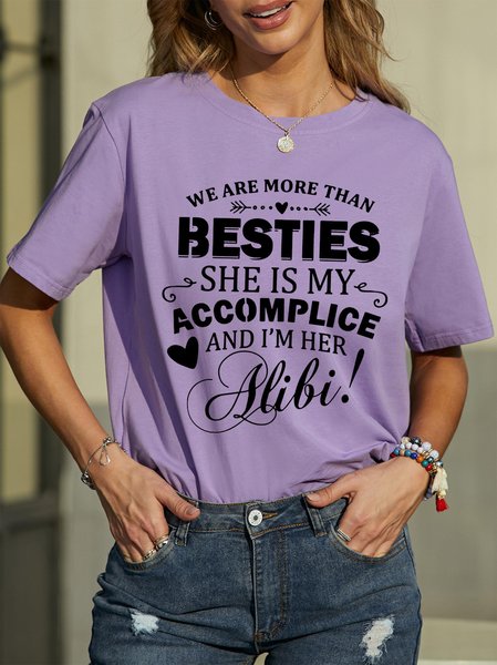 

We Are More Than Besties Women's round neck T-shirt, Purple, T-shirts