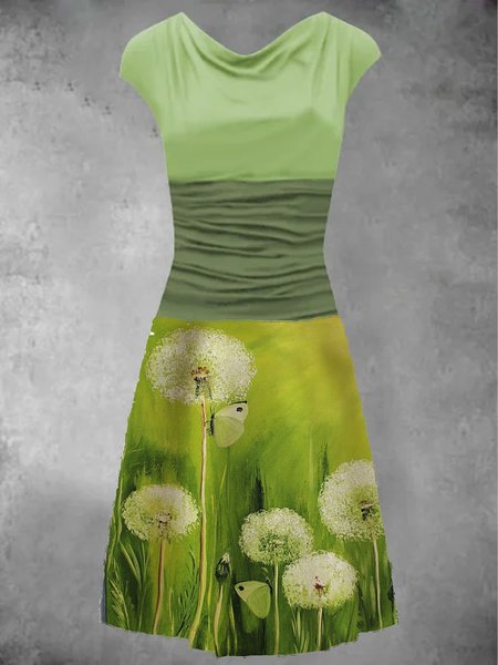 

Floreale Vintage Abito, Verde, Dresses