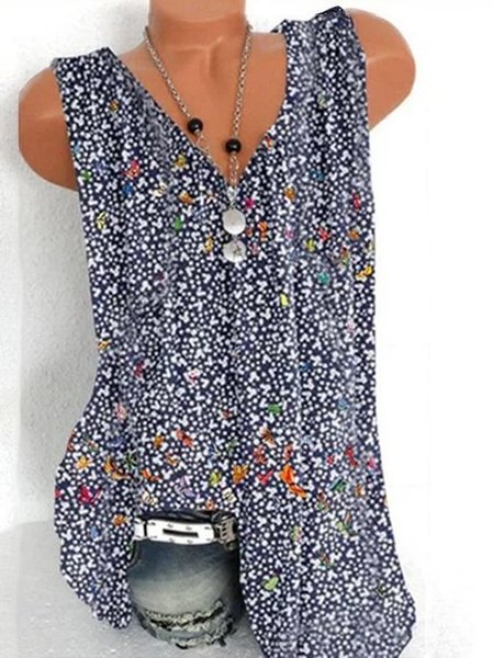 

Casuale senza maniche Top, Blu, Tops