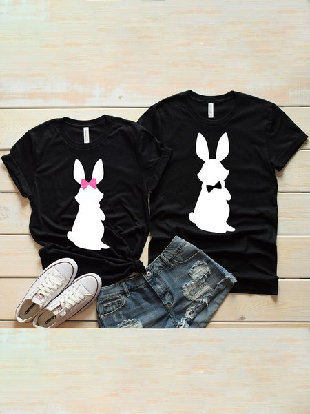 

Cotton-Blend Couple T-Shirts, Black, Couple T-shirts