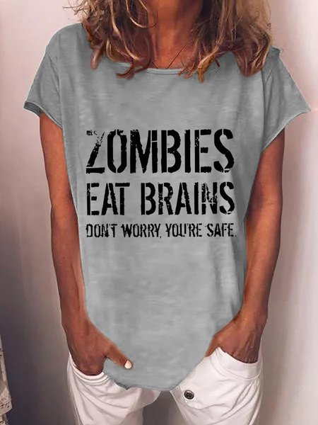 

Zombies Eat Brains Women Tee, Gray, T-shirts