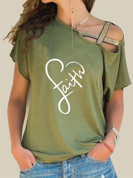 

Shift Short Sleeve Off Shoulder T-Shirts, Green, T-Shirts