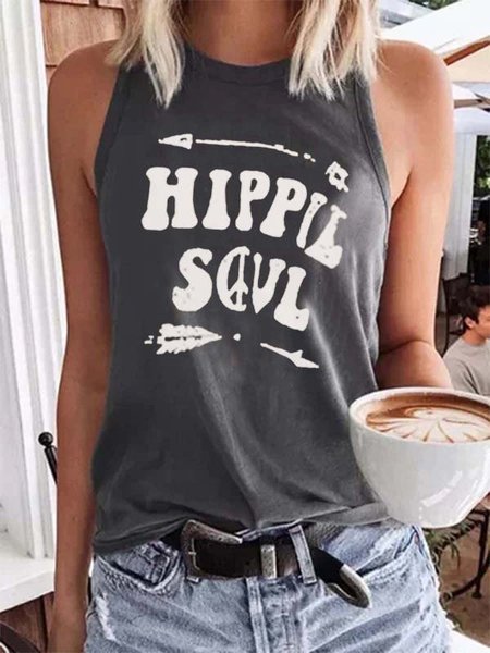 

Sleeveless Casual Shift Crew Neck Tanks & Camis, Deep gray, Tanks & Camis