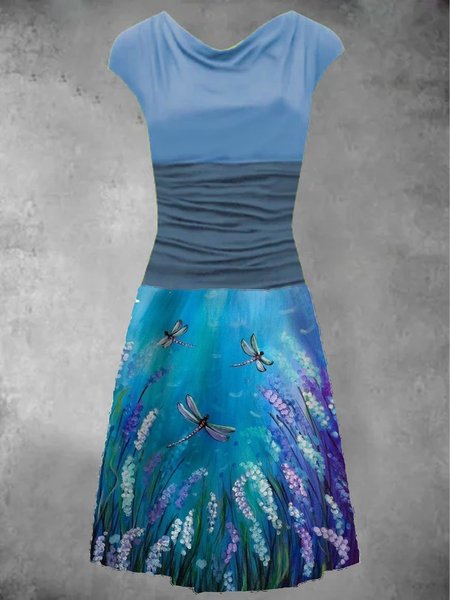

Abito Floreale Cotone, Blu, Dresses