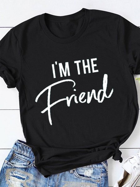 

If Lost Please Return To Friend Printed Casual Letter Couple T-Shirts, Black, Sister T-shirts