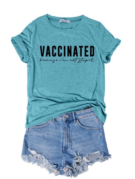 

Vaccinated Because I'm Smart Shirt, Turquoise, T-shirts
