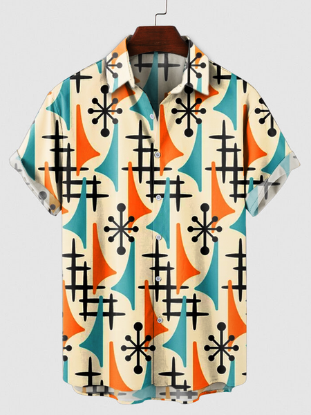 

Casual Geometric Shirts, Yellow, Men