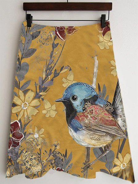 

Bird Floral-Print Skirt, Skirts