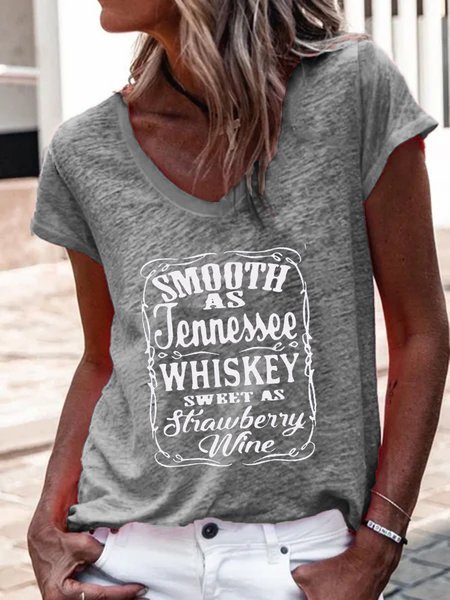 

Lettera Maniche Corte Dritto Camicie & Top, Grigio, T-Shirts