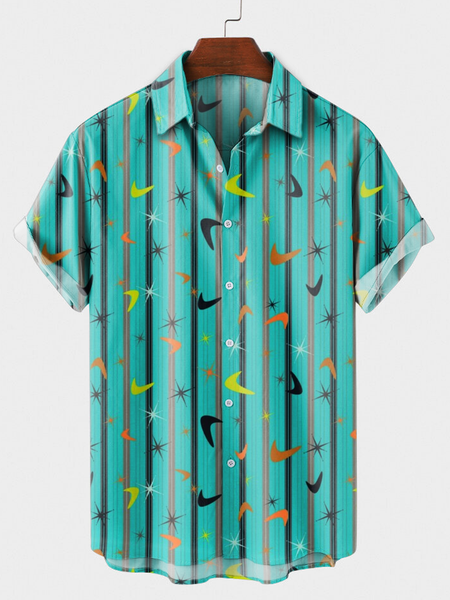 

Striped Casual Shirts, Green, Men's Floral shirt