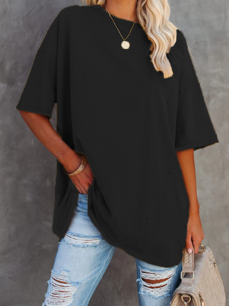 

Maniche Corte Casuale Camicie & Top, Nero, T-Shirts