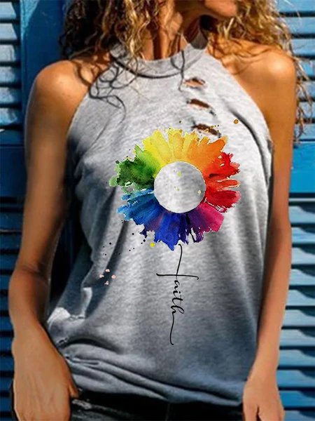 

Shift Casual Sleeveless Halter Shirts & Tops, Light gray, T-Shirts