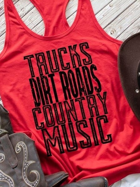 

Casual Sleeveless Tops, Red, Tank Tops
