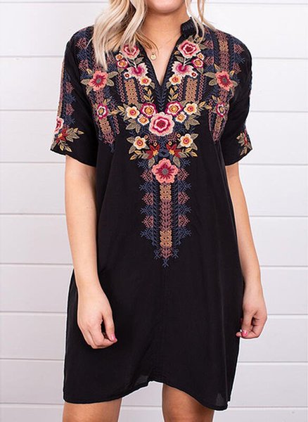

Abito Casuale Maniche Corte, Nero, Dresses