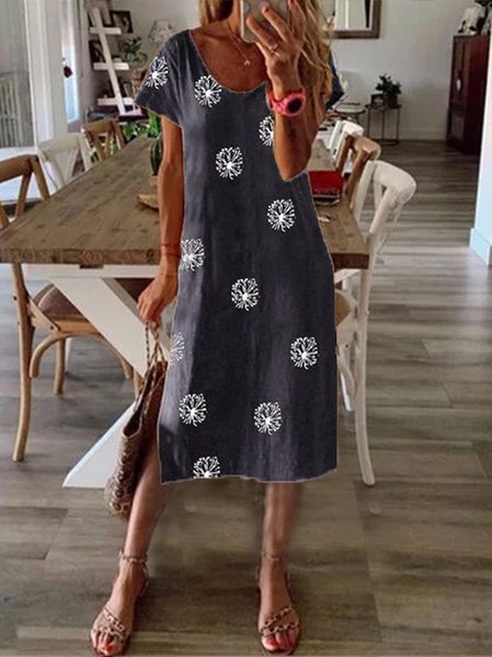 

Vintage Bohemian hippie Vacanza Scollo a V Gonna Casuale, Grigio scuro, Dresses