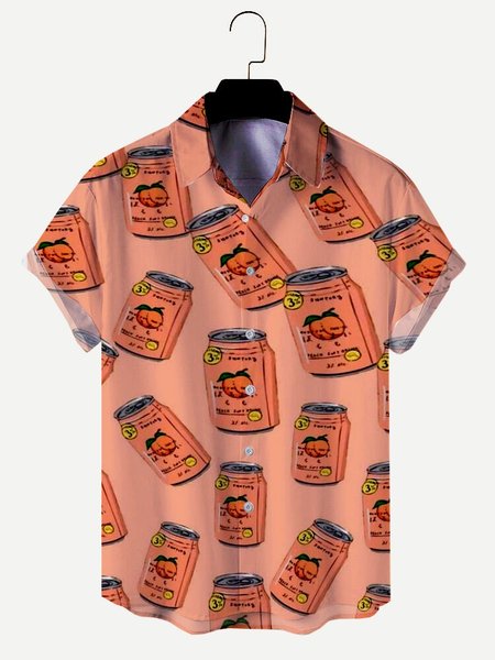 

Regular Fit Short Sleeve Casual Shirt for Men, Orange, Short Sleeves Shirts