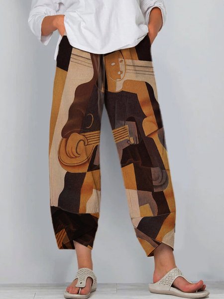 

Casual Geometric Shift Pants, Coffee, Pants