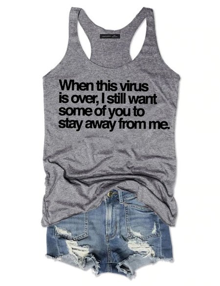 

Stay Away From Me Tank Tops, Gray, Tank Tops
