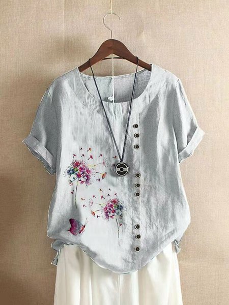 

Shift Vintage Short Sleeve Shirts & Tops, Gray, Blouses & Shirts