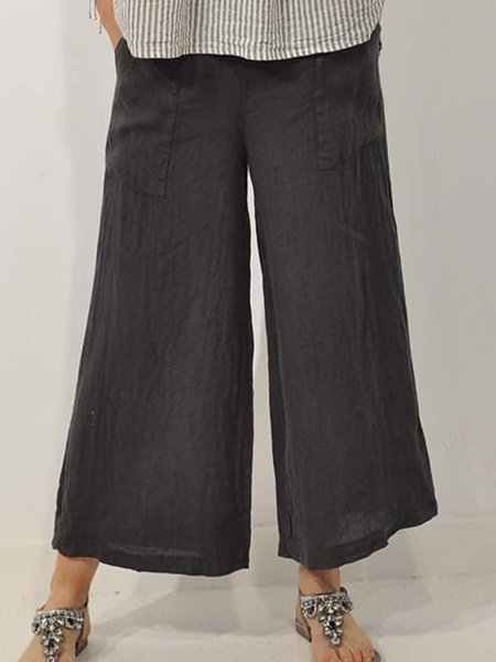 

Casual Pockets Pants, Black, Pants