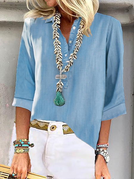 

Casuale Solido Camicie & Top, Blu, Blouses & Shirts