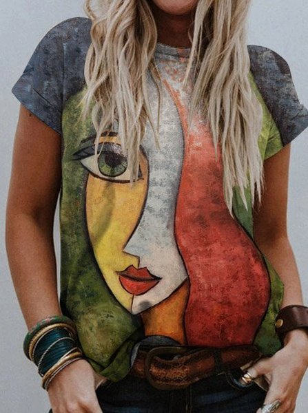 

Astratto Arte Stampare Donna T-Shirt, Come immagine, T-Shirts