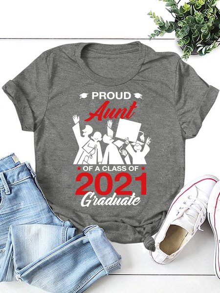 

Proud Aunt of A Class of 2021 Graduate Women's T-Shirt, Grey, T-shirts
