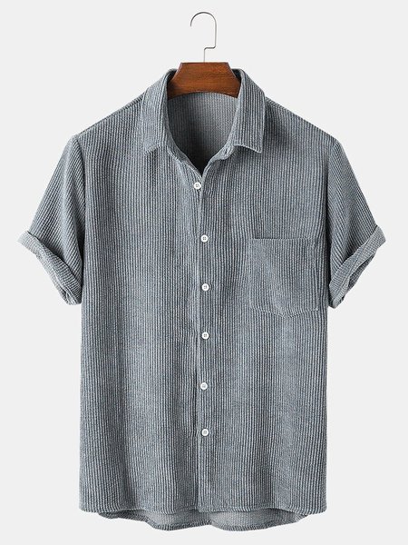 

Men's Corduroy Basic Shirts, Gray, Men's Floral shirt