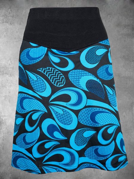 

Casual Plus Size Printed Skirt, Blue, Skirts