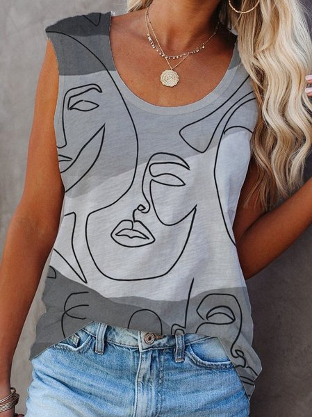 

Sleeveless Casual Shirts & Tops, Gray, Tank Tops & Camis